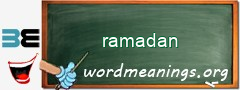 WordMeaning blackboard for ramadan